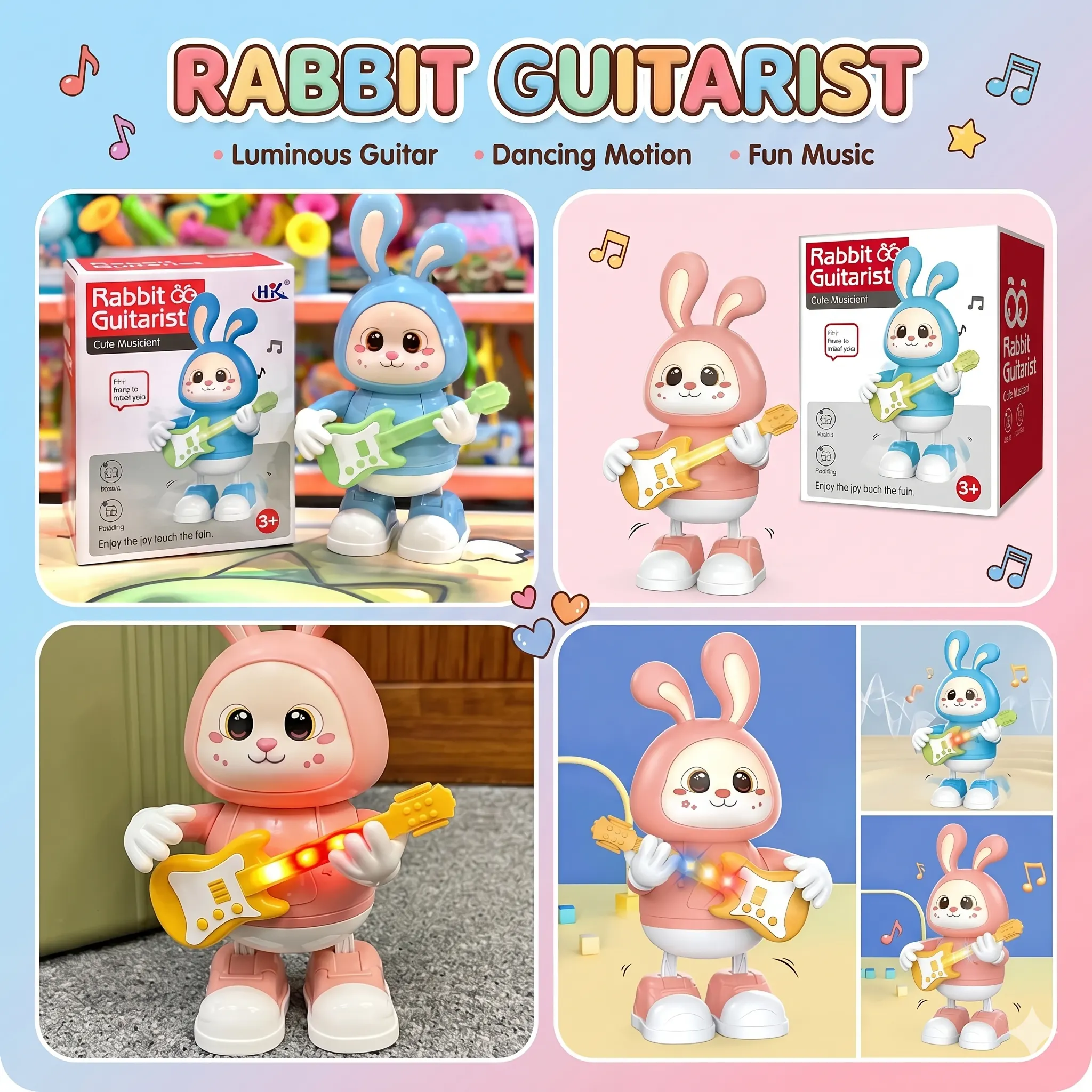 Rabbit Guitarist Dance Bunny Toy